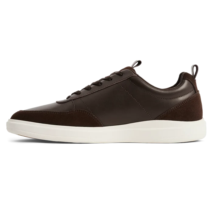The Court in Walnut leather & suede medial view
