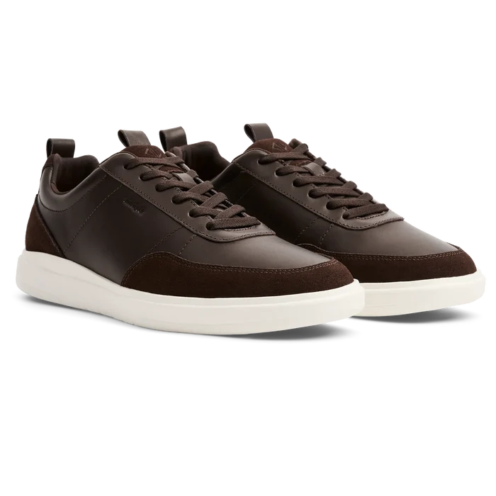 The Court in Walnut leather & suede 3/4 view