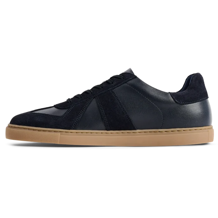 The GAT in Cobalt full grain leather & suede medial view