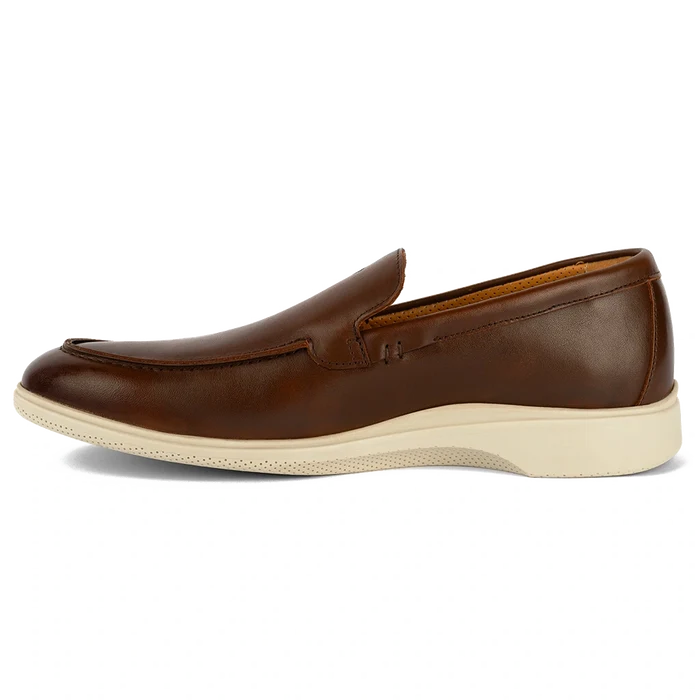 The Loafer in Chestnut & Cream Brown by Amberjack - Medial View