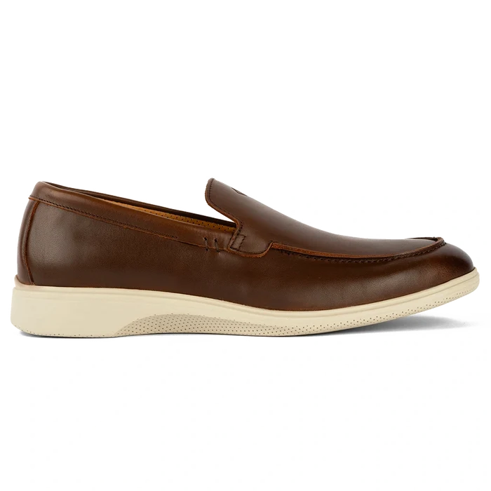 The Loafer in Chestnut & Cream Brown by Amberjack - Lateral View