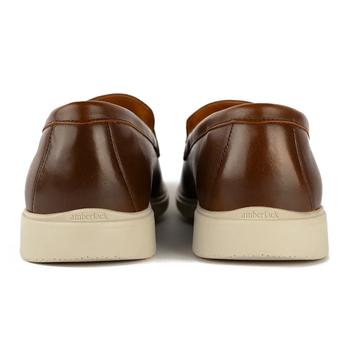 The Loafer in Chestnut & Cream Brown by Amberjack - Back View
