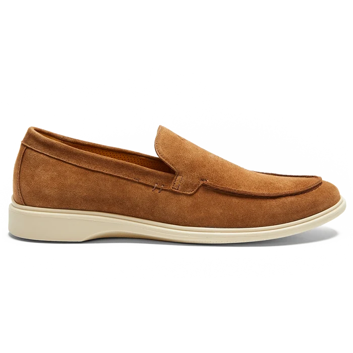 The Loafer by Amberjack in Grizzly Brown Suede - Lateral View