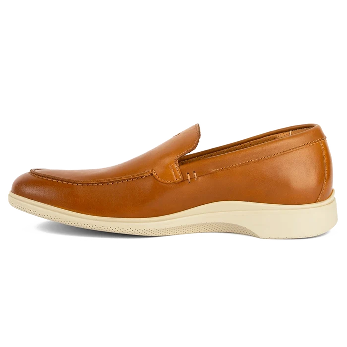 The Loafer by Amberjack in Honey & Cream Tan Leather - Medial View