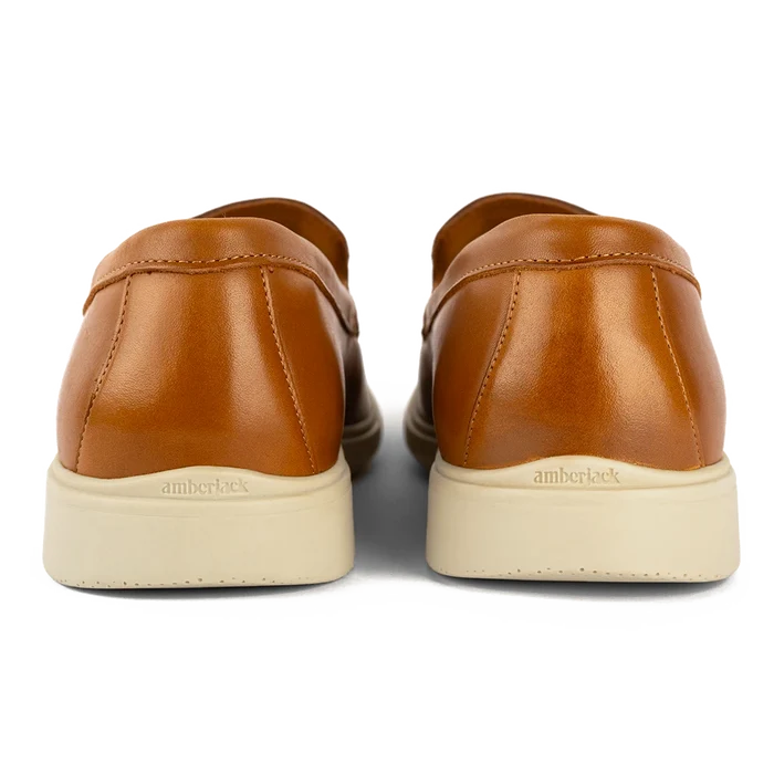 The Loafer by Amberjack in Honey & Cream Tan Leather - Back View