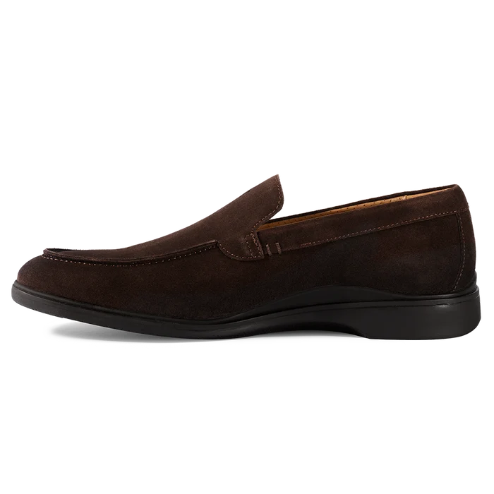 The Loafer by Amberjack in Walnut brown suede - Medial View