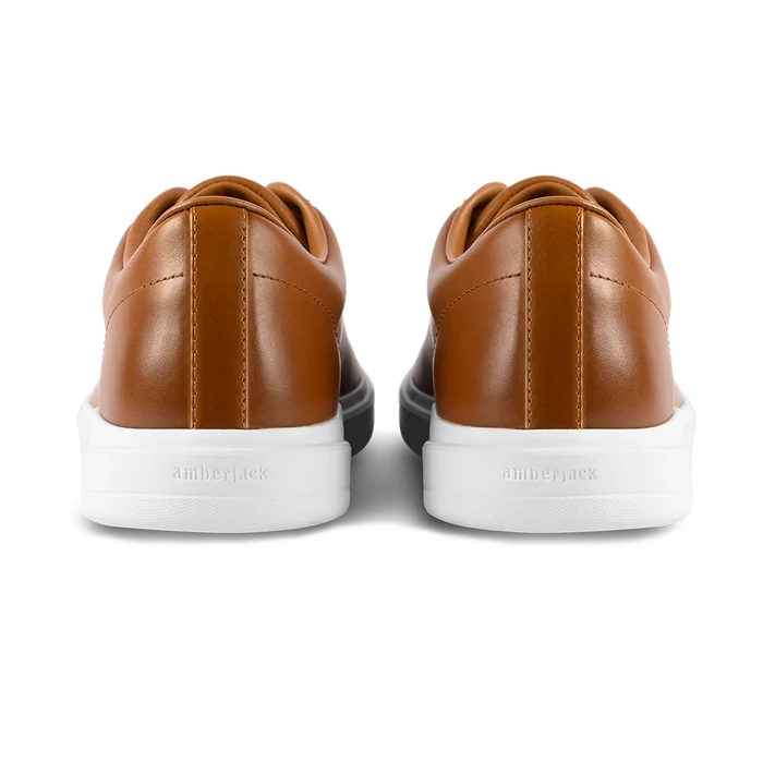 The Low-Top in Honey tan leather by Amberjack - Back View