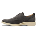 The Original Dress Shoe by Amberjack in Carbon Grey Suede - Medial View
