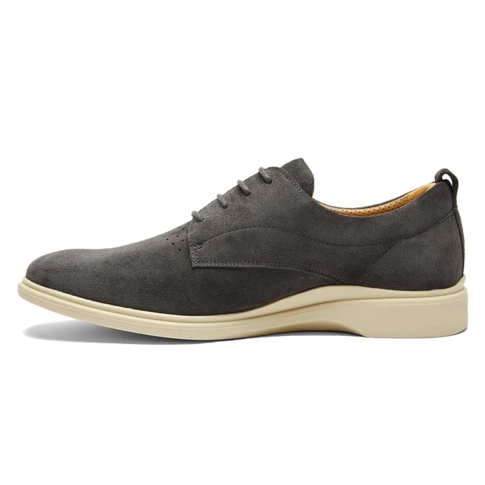 The Original Dress Shoe by Amberjack in Carbon Grey Suede - Medial View