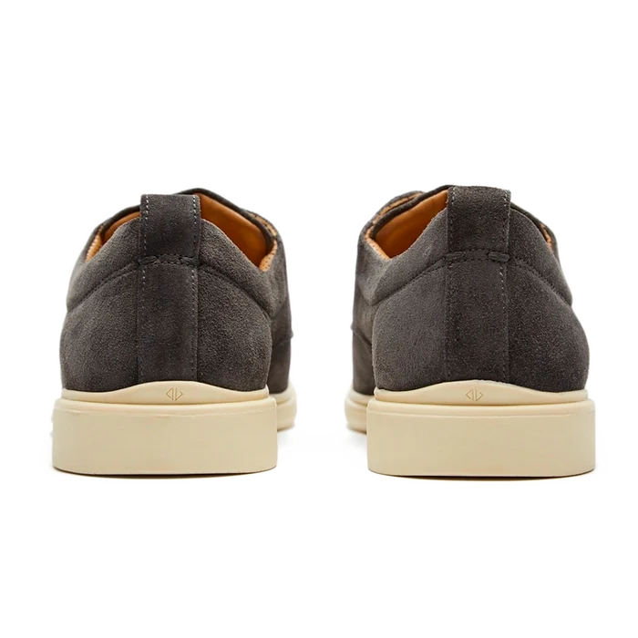 The Original Dress Shoe by Amberjack in Carbon Grey Suede - Back View