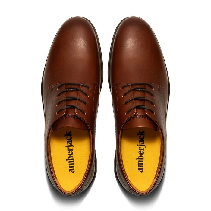 The Original Classic Dress Shoe by Amberjack in Chestnut Brown Leather - Top Down View