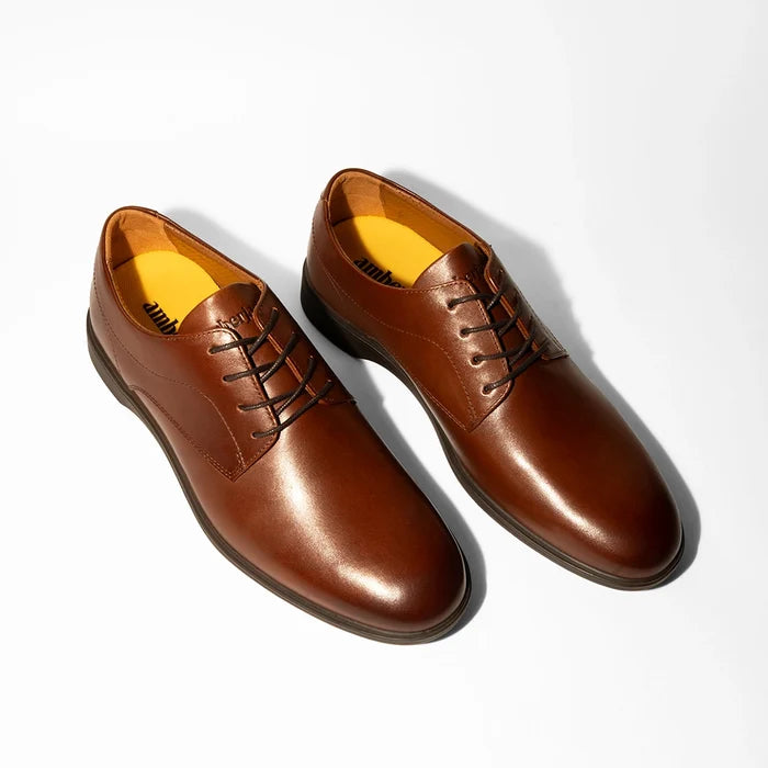 The Original Classic Dress Shoe by Amberjack in Chestnut Brown Leather - Three Quarter Angle
