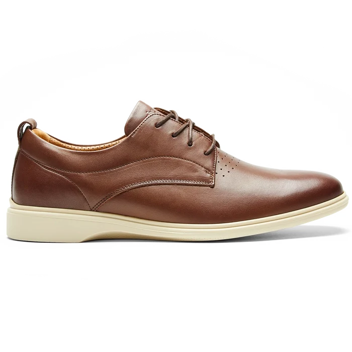 The Original Dress Shoe by Amberjack in Chestnut & Cream Brown Leather - Lateral View