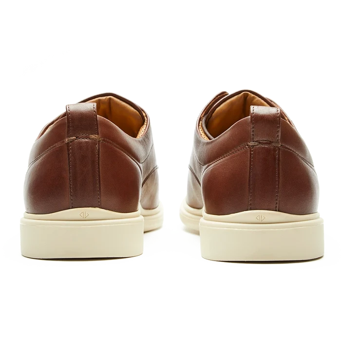 The Original Dress Shoe by Amberjack in Chestnut & Cream Brown Leather - Back View