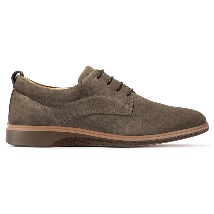 The Original Dress Shoe by Amberjack in Slate Grey Suede - Lateral View
