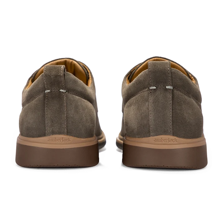 The Original Dress Shoe by Amberjack in Slate Grey Suede - Back View