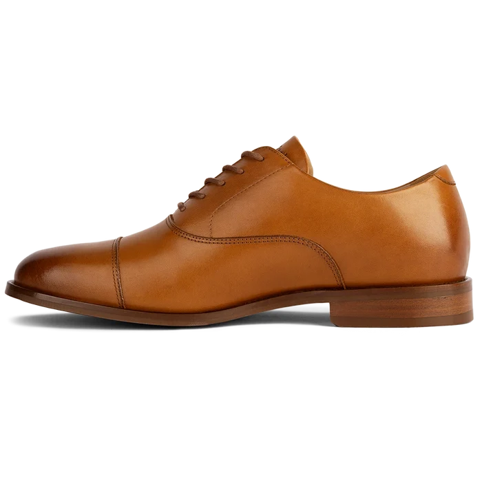 The Regent in Honey tan full-grain leather medial view