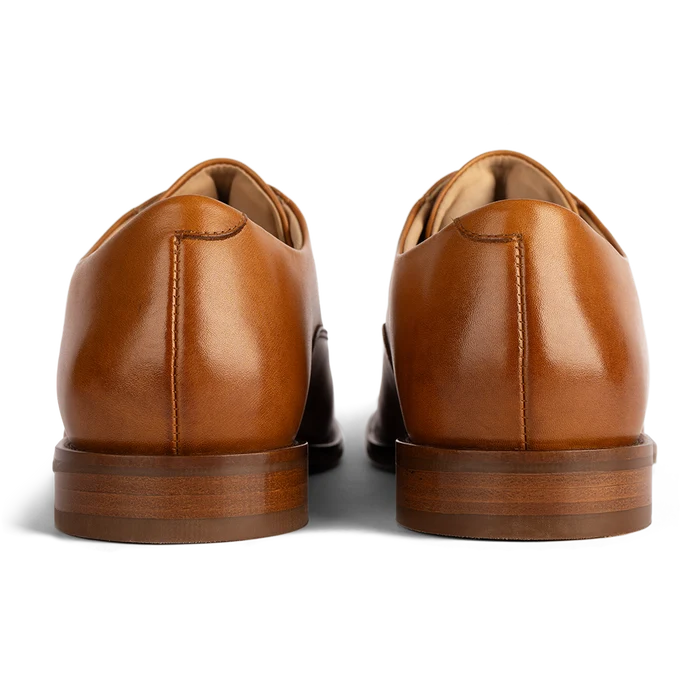 The Regent in Honey tan full-grain leather back view