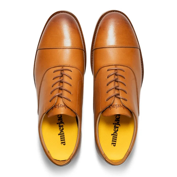The Regent in Honey tan full-grain leather top down view