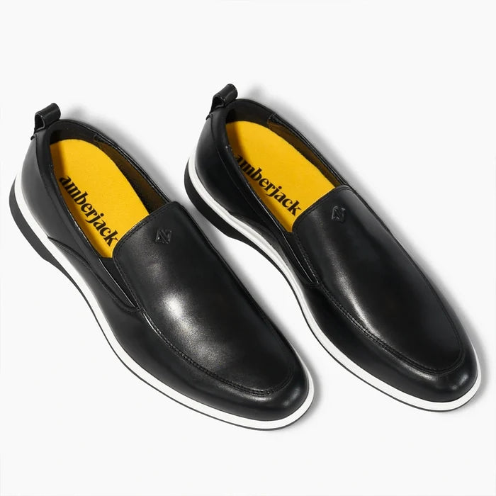 The Slip-On in Onyx by Amberjack - Three Quarter Angle
