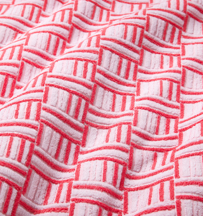 Tirreno coral beach towel texture close up