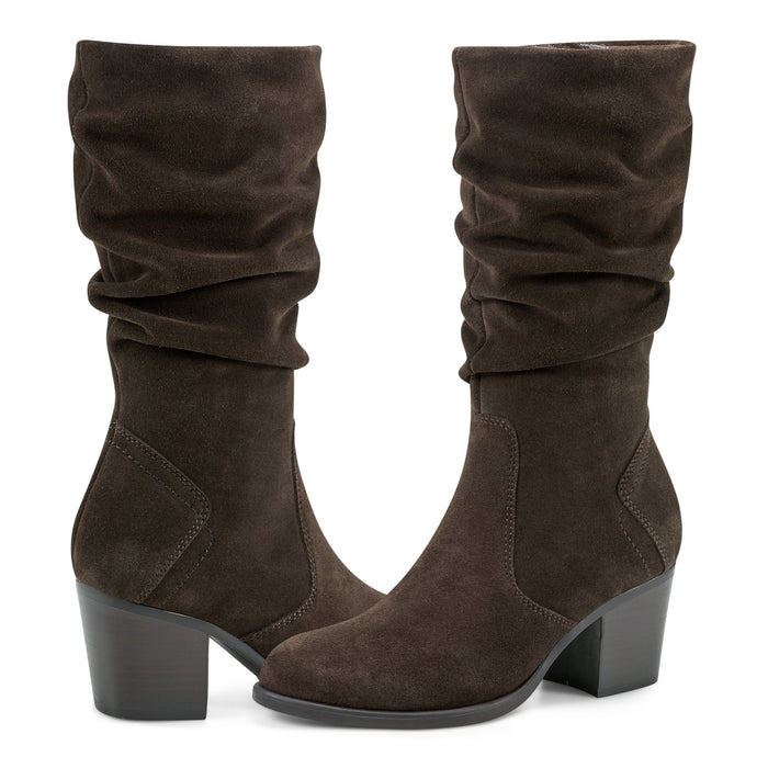 Vine Block Heel Almond Toe Casual Boots