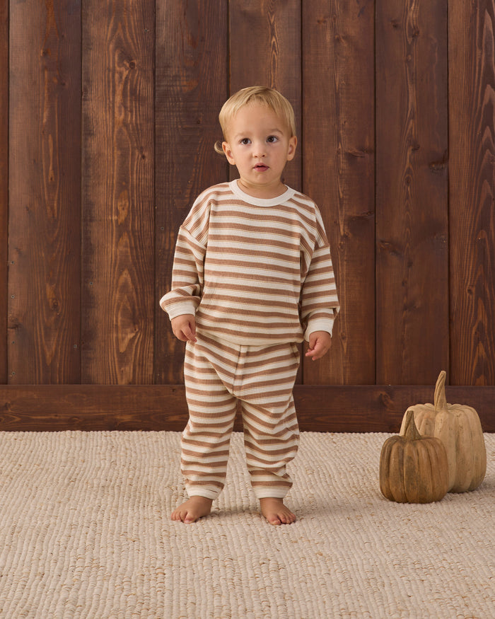 Waffle Slouch Set- Spice Stripe