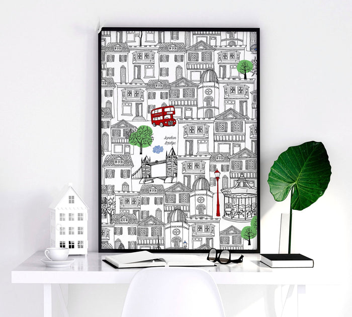 Wall art London | Set of 2 framed travel posters